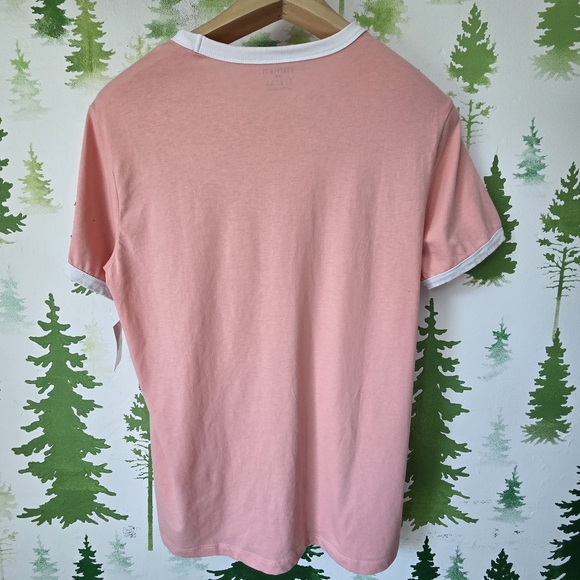 Forever 21 Men’s Pink T‑Shirt with White Trim - Picture 2 of 8